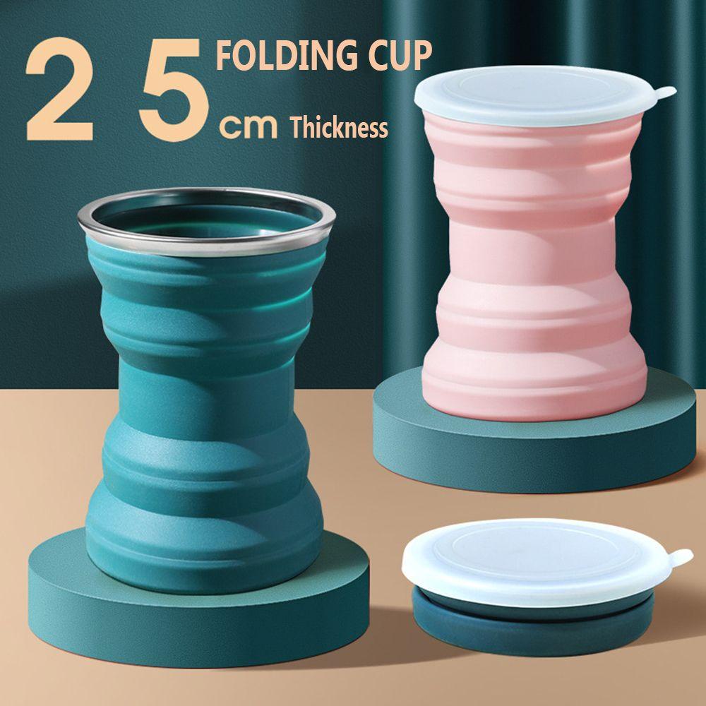 Solighter 320ml Collapsible Silicone Cup Household Travel Kitchen Outdoor Mug Minum