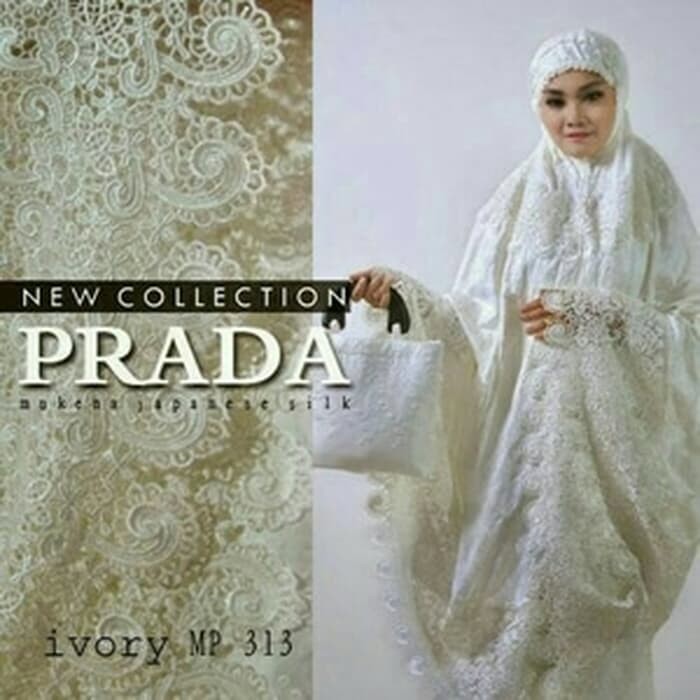 Unik mukena prada putih renda keong Diskon