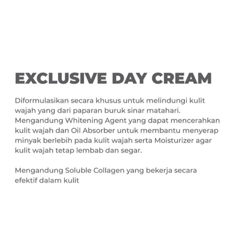 Exclusive Day Cream Benings Skincare by Dr Oky Sodium Lactate, Soluble Collagen