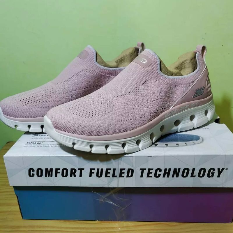 Skechers Go Walk Glide Step Flex Dazzling Joy Mauve size 40 / Navy 40 / sneakers sepatu pink cewek