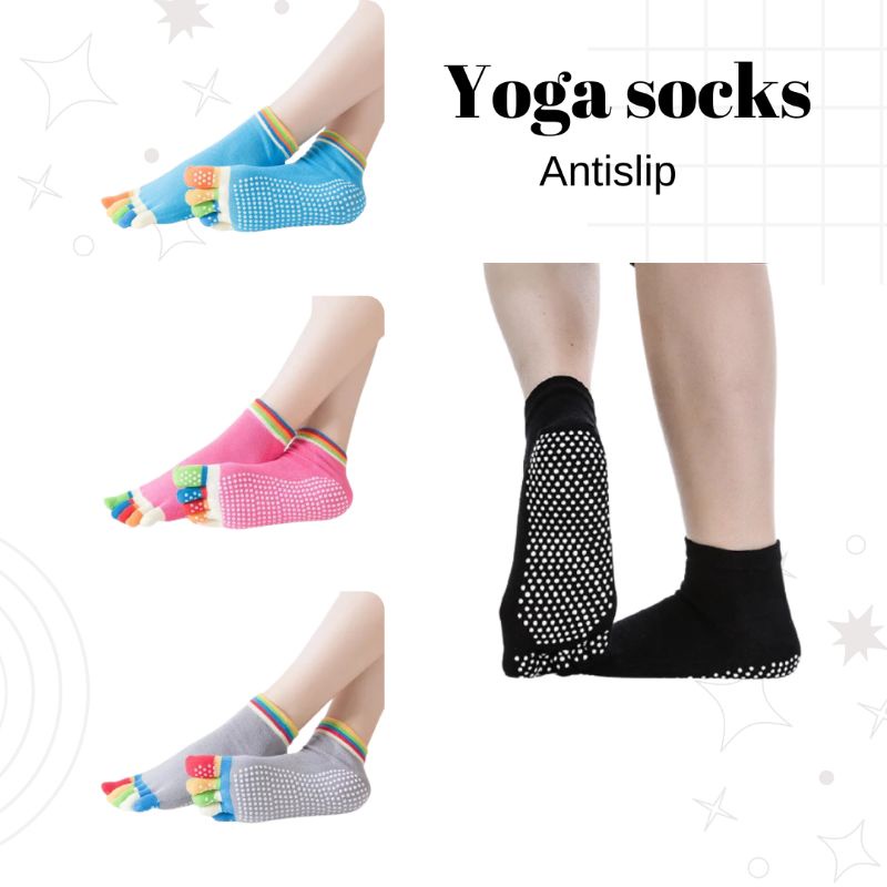 Kaos Kaki Yoga anti slip 5 jari