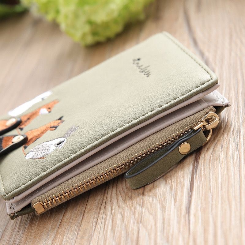 DOMPET WANITA LIPAT C182-6 KULIT IMPORT KOREA MURAH MOTIF TUPAI IMUT WALLET PREMIUM BRAND JAKARTA