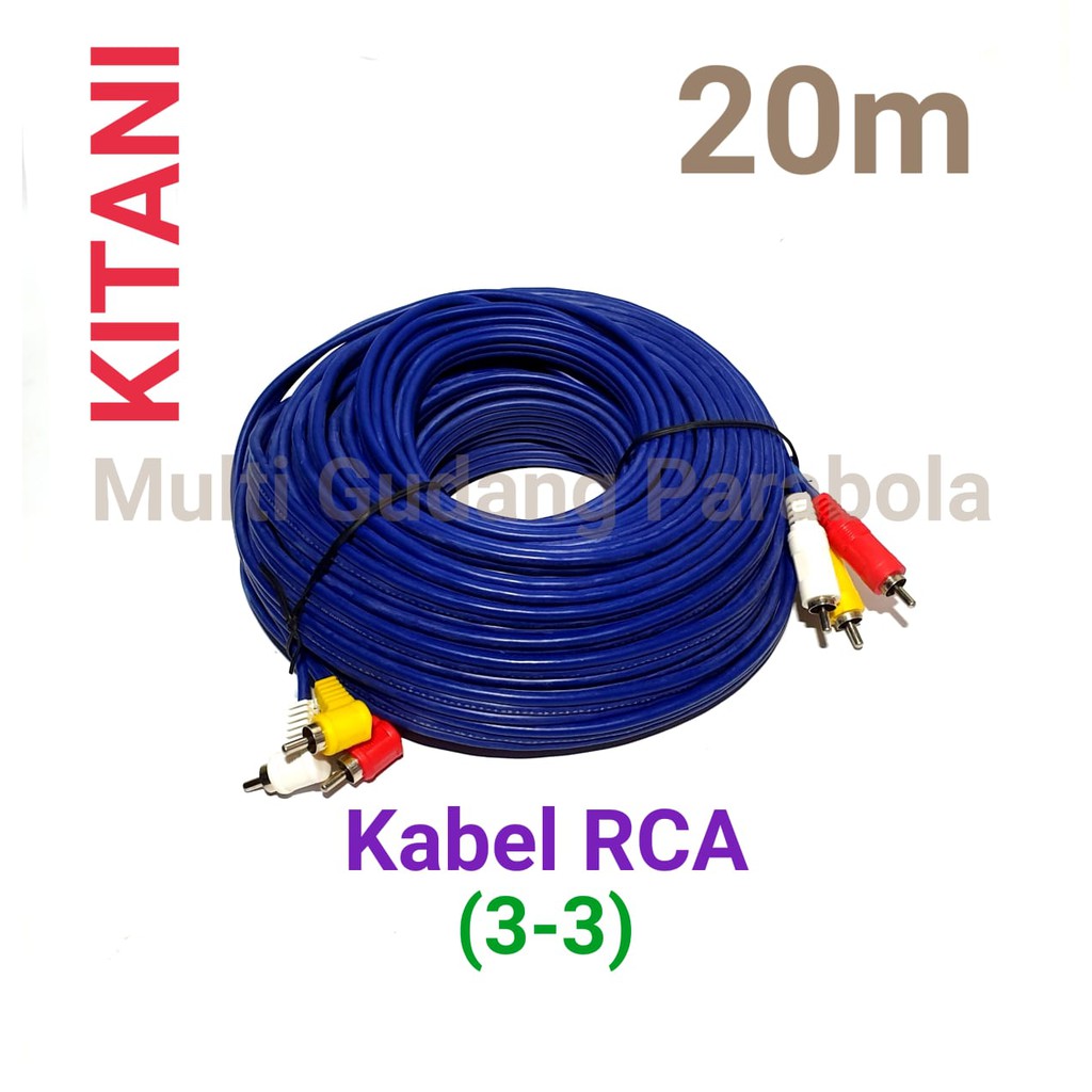 Kabel RCA Kitani 20 M 3 in 3 High Quality Super Murah