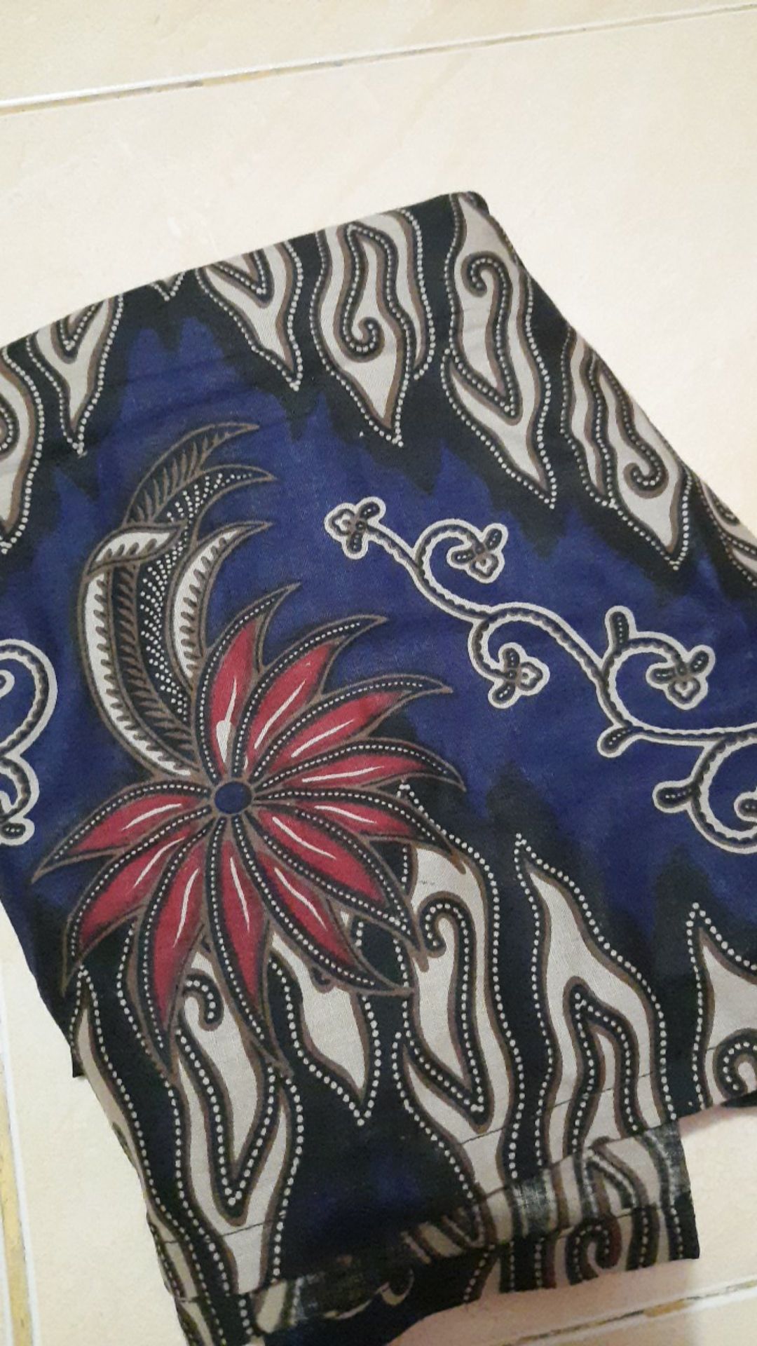 Set Couple Batik Muthia Navy (kemeja, Rok Span, Kebaya Muthia Navy Include Selendang)