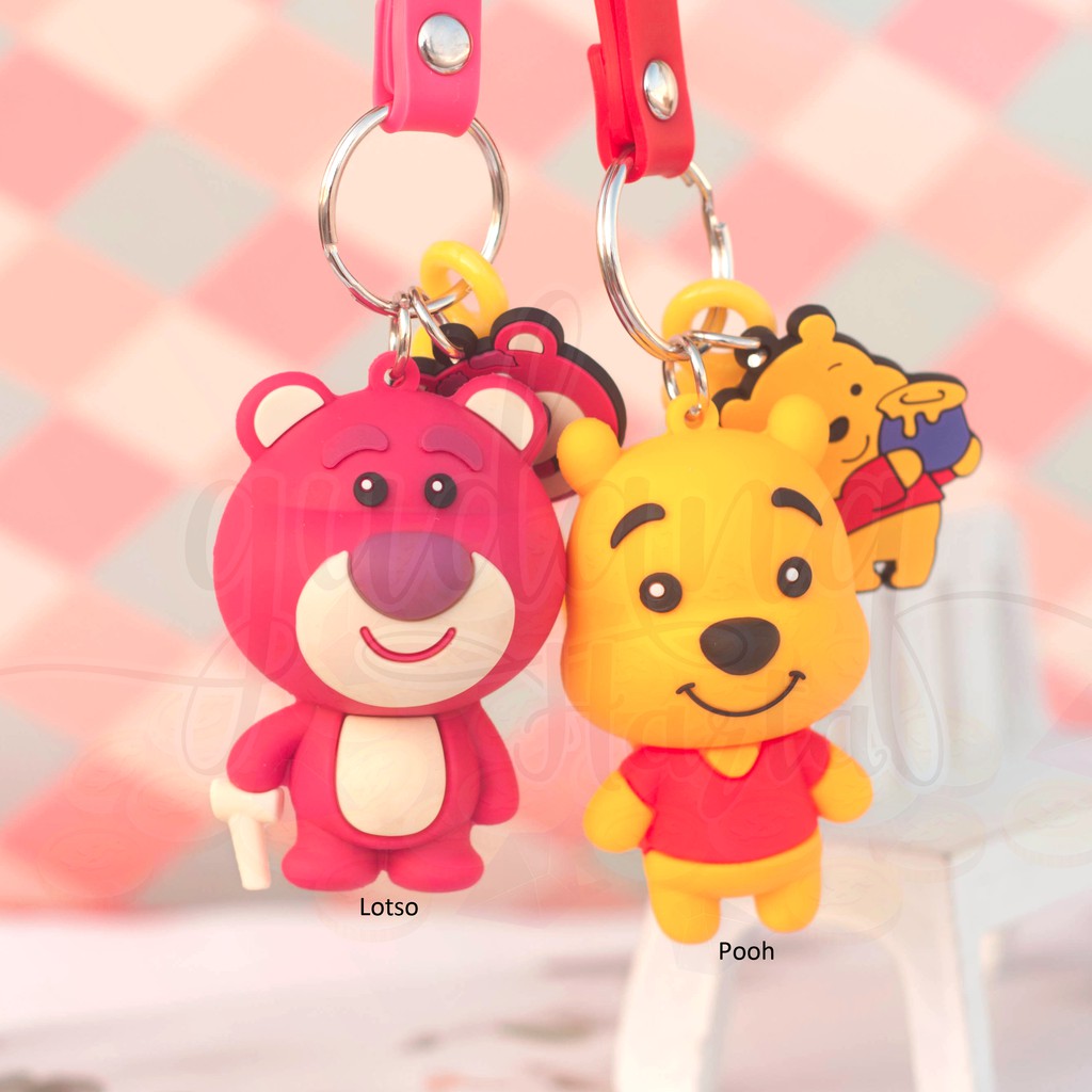 Gantungan Kunci Karakter Beruang Kuning Bear Beruang Pink Gantungan Tas Lucu Unik GH 302102