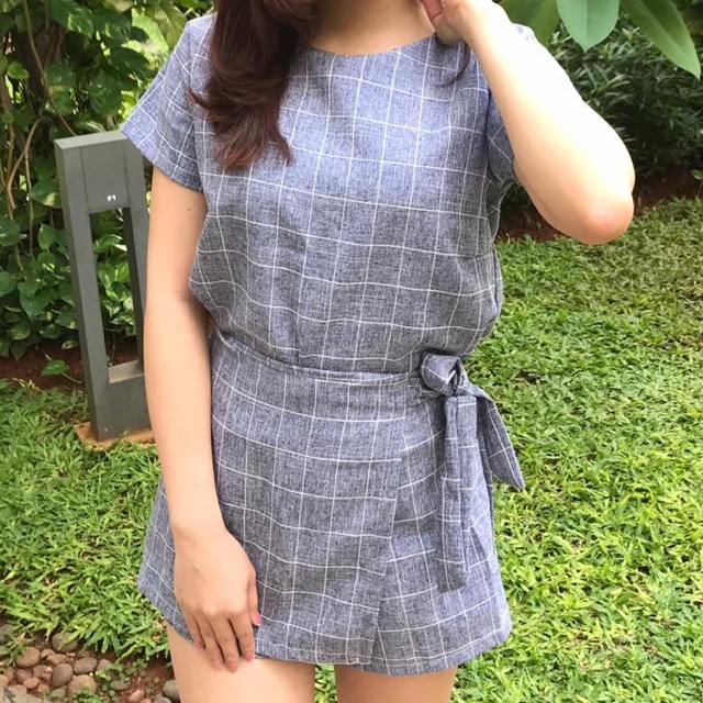 Set Baju Motif Kotak Kotak