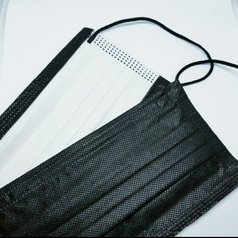 I-Care Black Earloop Masker Hitam 3ply Earloop isi 50pcs Icare Black Edition Hitam Putih - Big Plaza