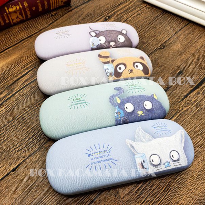 Tempat Kacamata Hardcase Cepuk Karakter Animals CAT lucu B1