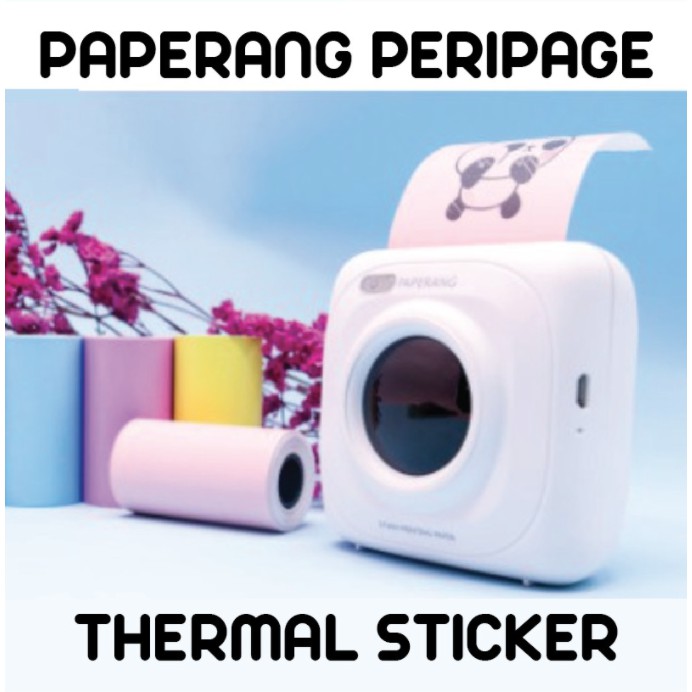 PAPERANG PERIPAGE STICKER KERTAS THERMAL BISA LEM LANGSUNG Sticker Paper Roll 57*30mm(2.17*1.18in)