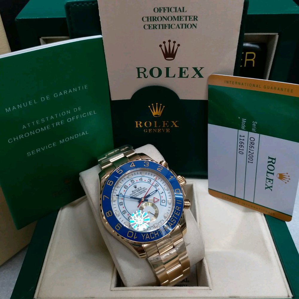 Jam Tangan Pria Rolex Yacht Master II 43mm blue rosegold Premium