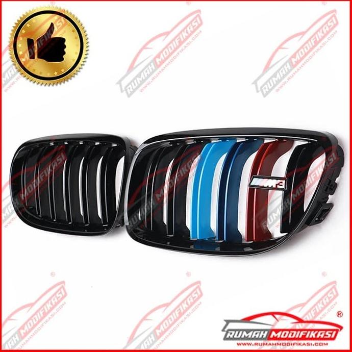 Grill - Bmw E90 2009-2011 - Double Slate - Gloss - M3 Style - Stripes