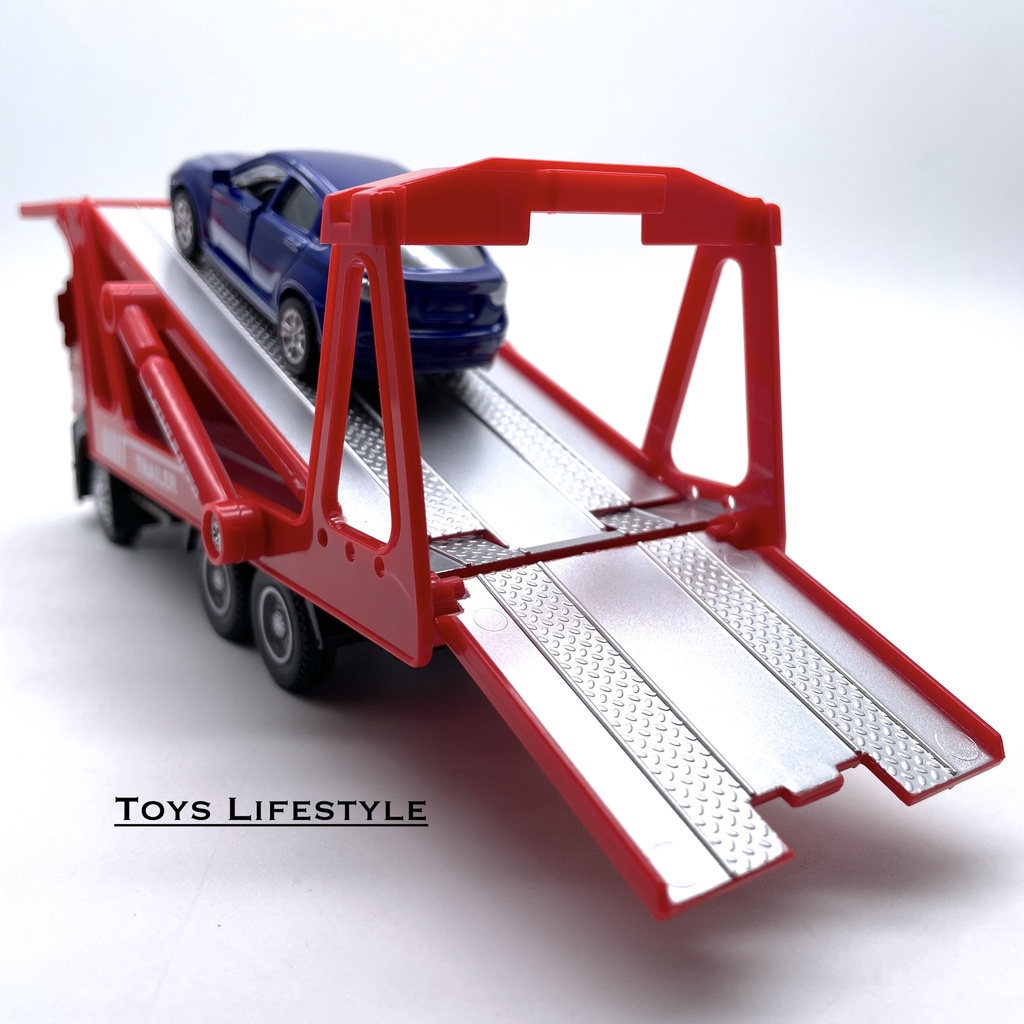 Mobil Truck MiniAuto Diecast City Vehicle Trailer Pengangkut Mobil