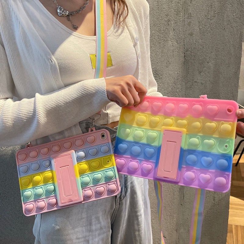 Case UNIVERSAL ADVAN TAB A8 8 inch Soft Case POP IT Rainbow Children Anak