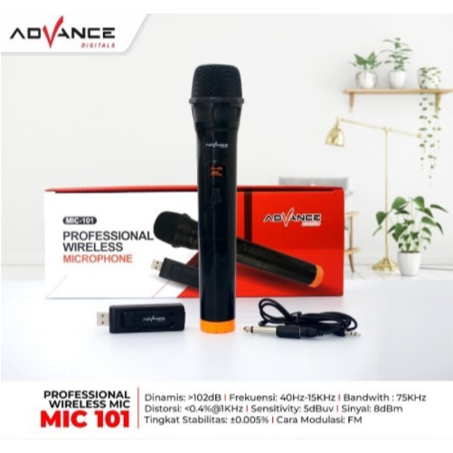 Mic Wireless Advance Microphone Professional MIC 101 MIC-101