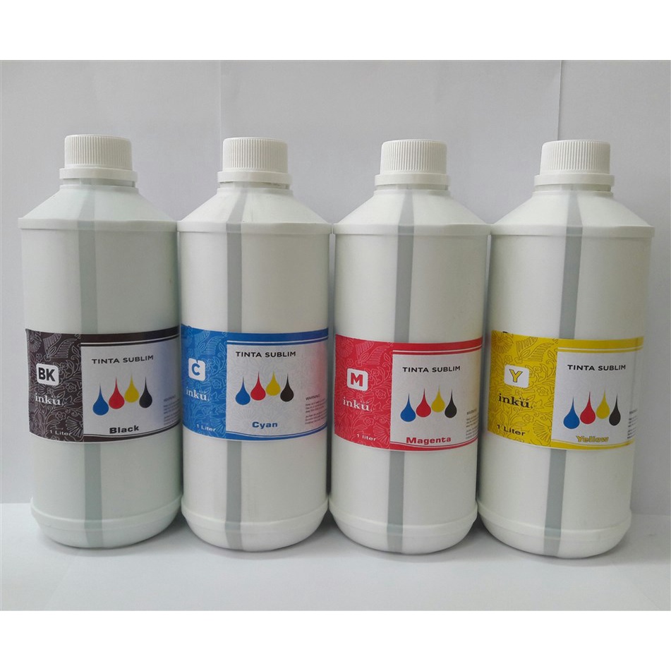 Tinta Sublim INKU @ 1Liter (Harga 1 Set / CMYK 4 botol)