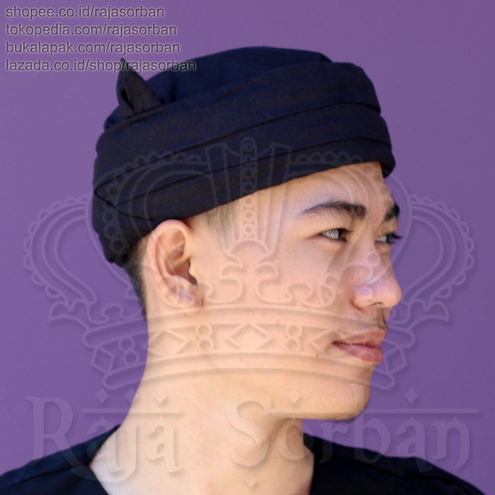 RB Iket Sunda Premium Candra Sumirat Hitam - Blangkon Sunda Iket Totopong Bendo Candra Sumirat Hitam