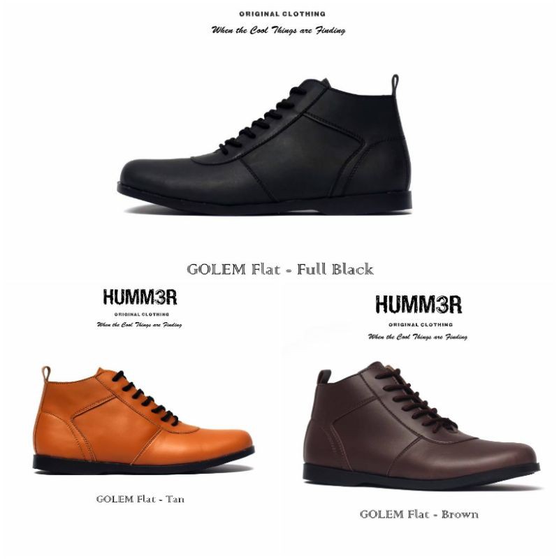 HUMM3R GOLEM - Sepatu Kasual Pria Humm3r Golem Original Leather Kantor Kampus Gaya Jalan-Jalan