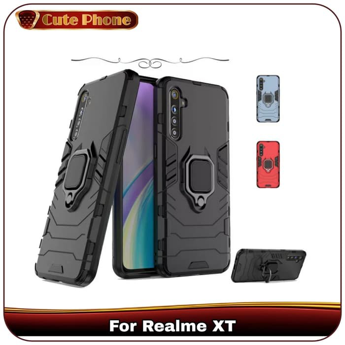 Casing Hard Soft Case Realme XT X T Ironman Armor i Ring iRing