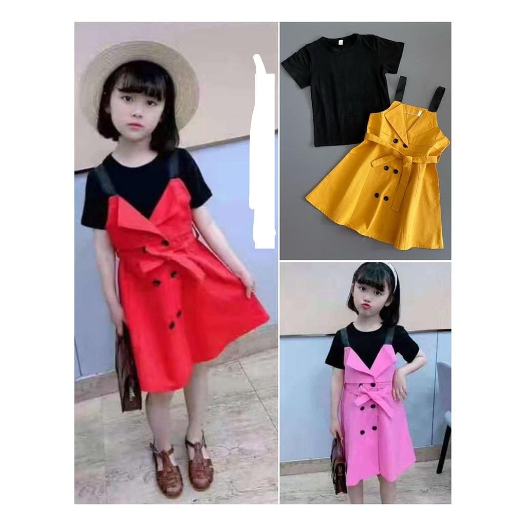 (COD) Dress set inner kaos Anak Perempuan Import