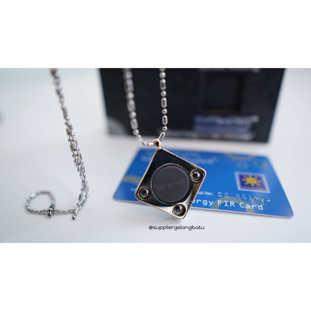 kotak swarovski ungu safir Kalung quantum Pendant purple diamond onyx