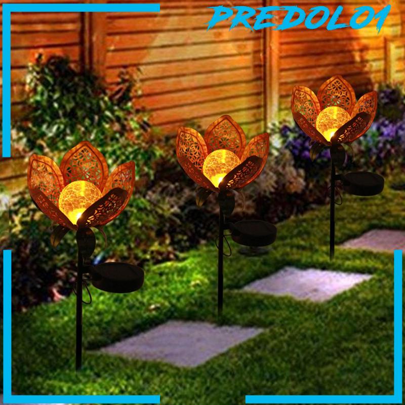 [PREDOLO1] LED Solar Lotus Garden Lights Landscape Lamp Plug-in for Outdoor Pathway