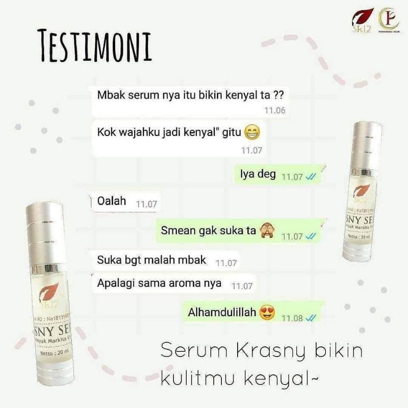 KRASNY SERUM SR12 / MELEMBABKAN KULIT / MENCERAHKAN WAJAH / untuk kulit kering