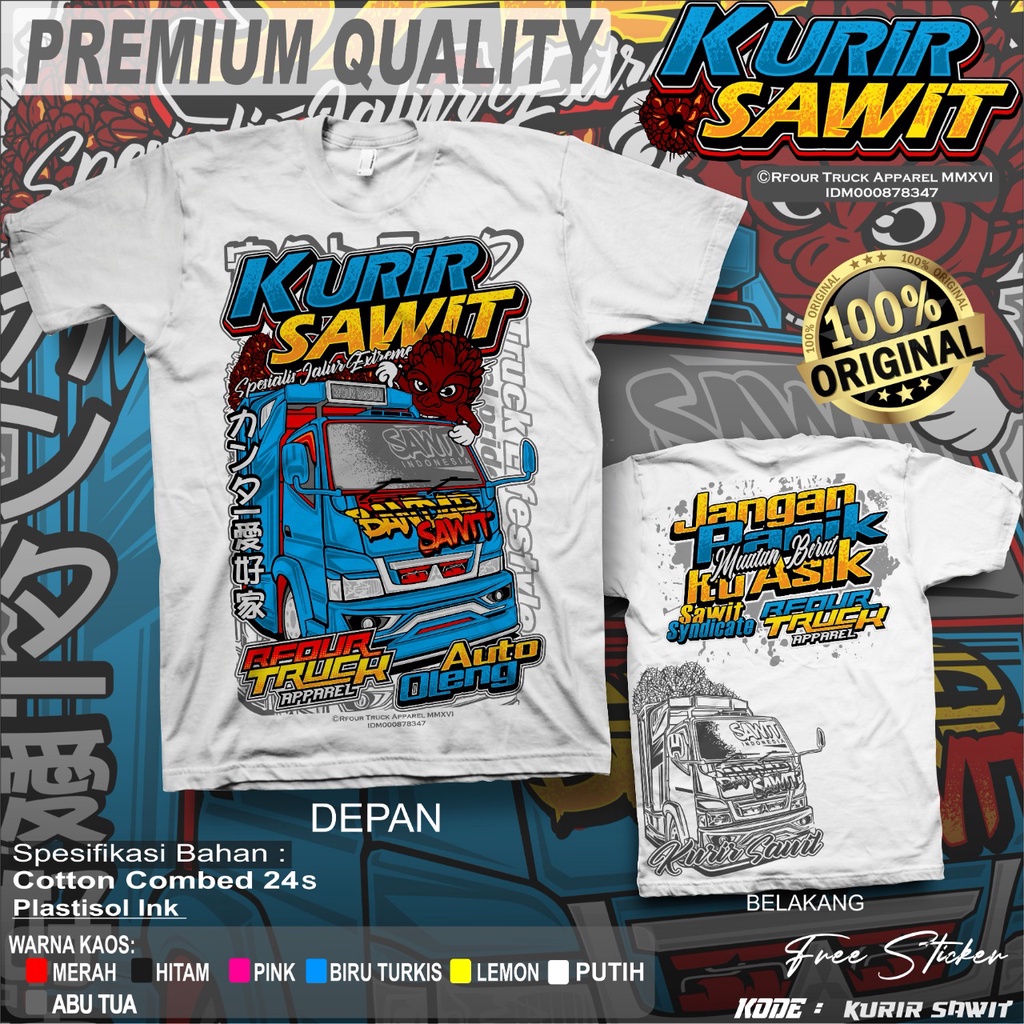 PROMO/OBRAL KILAT/BAJU KAOS TRUK KURIR SAWIT KAOS TRUCK SAWIT KAOS TRUCK OLENG BAJU KAOS TRUCK OLENG KAOS TRUCK MANIA KAOS GAMBAR TRUCK SAWIT  KAOS TRUCK BANDAR SAWIT ORIGINAL RFOUR TERBARU COTTON COMBED 24S SABLON PLASTISOL