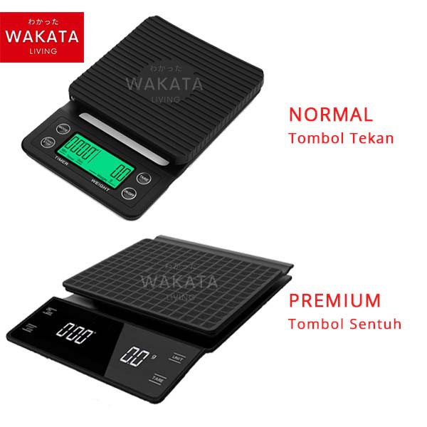 THOME Timbangan Digital Scale Kopi Timer Digital Coffee with TIMER 3kg - for Manual Brew / V60 Drip - Timbangan Kopi 3kg Digital Kopi Timer