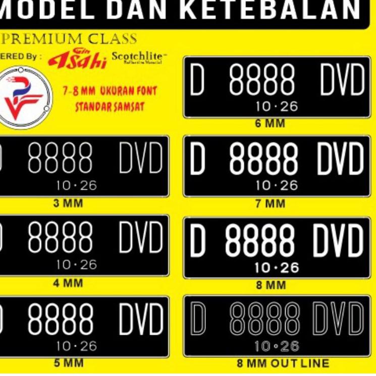 Stok terbatas.. cutting stiker plat nomor mobil font baru /font lama