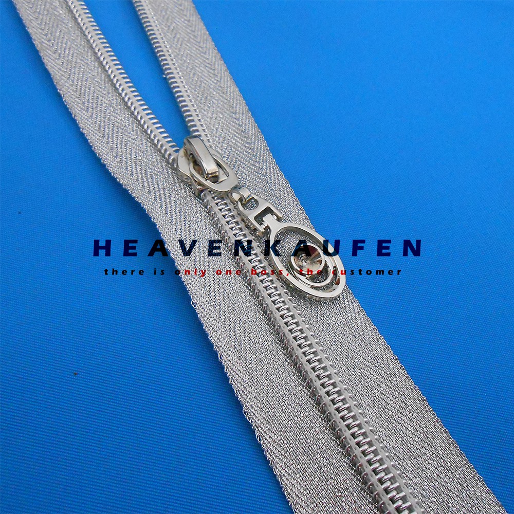 Resleting Retsleting Zipper 25 cm Blink Blink Coil Mengkilap Untuk Busana Pakaian Wanita Dll