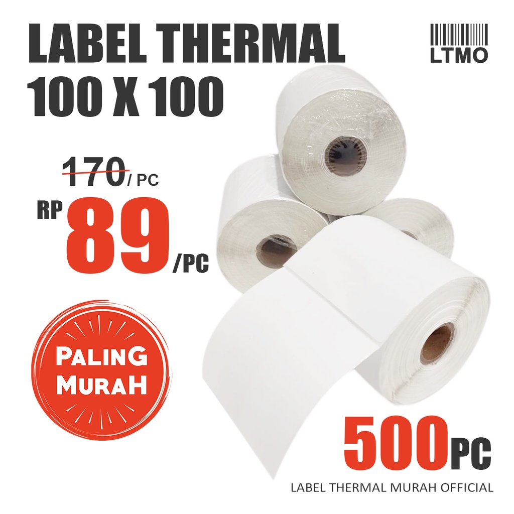 

HJK Label Barcode Murah 100 x 100 Kertas Stiker Thermal