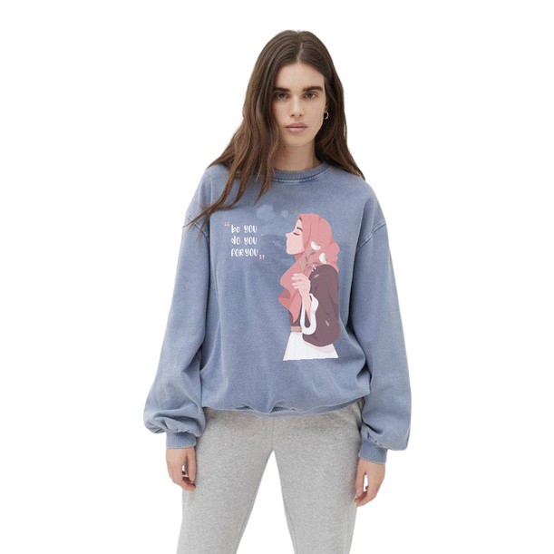 Be You Sweater Wanita Oversize Fleece Size  M - XXL