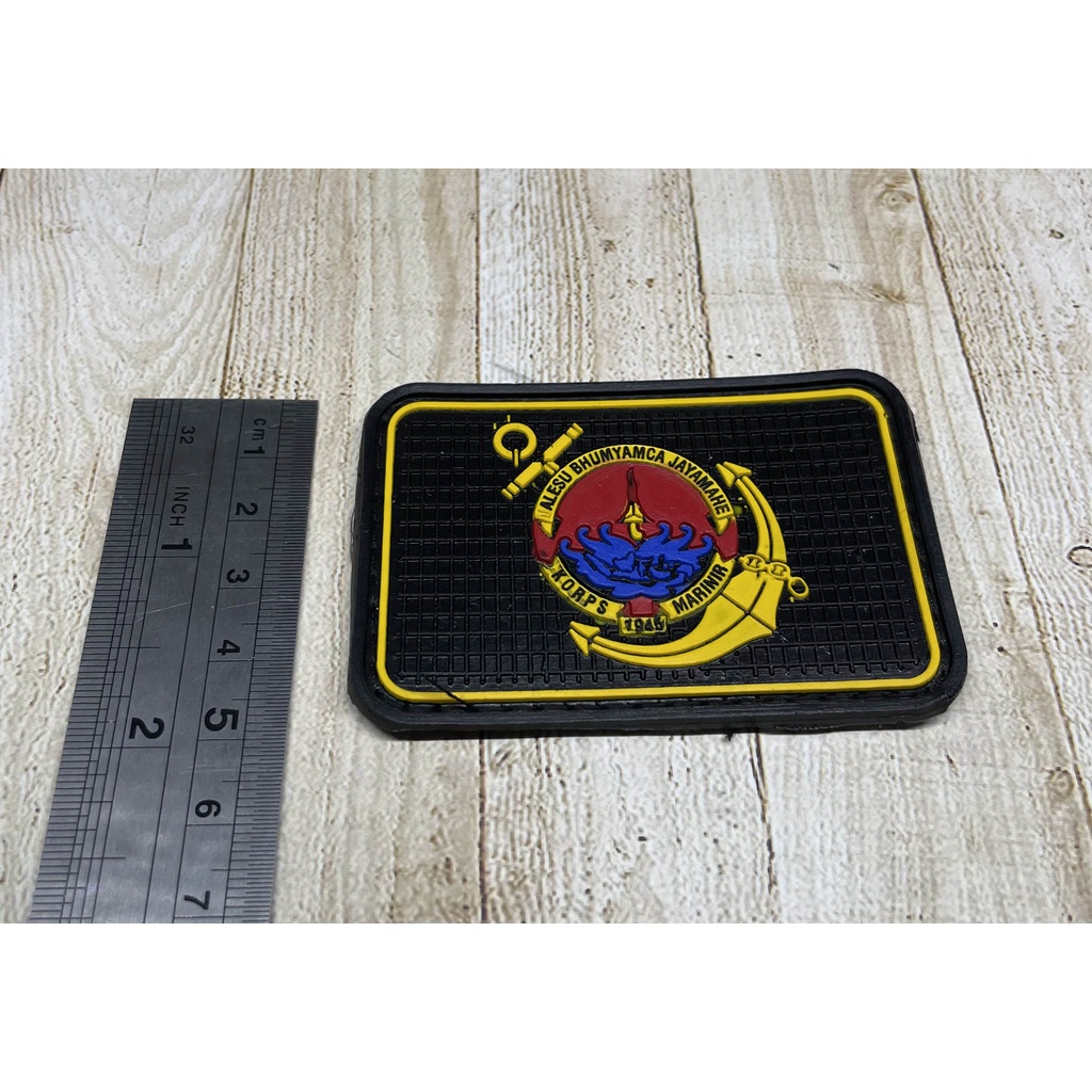 Patch Marinir (Jangkar) - Patch Velcro Marinir - Prepetan Marinir - Velcro Karet Jangkar