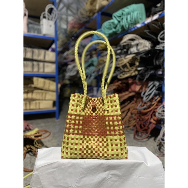 Long Handle Jali Bag Lemon Gold