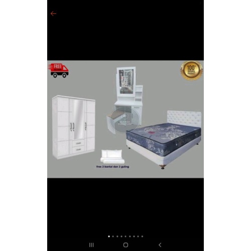 Paket Hemat Set Kasur Spring Bed,Lemari & Meja Rias Versi Cargo