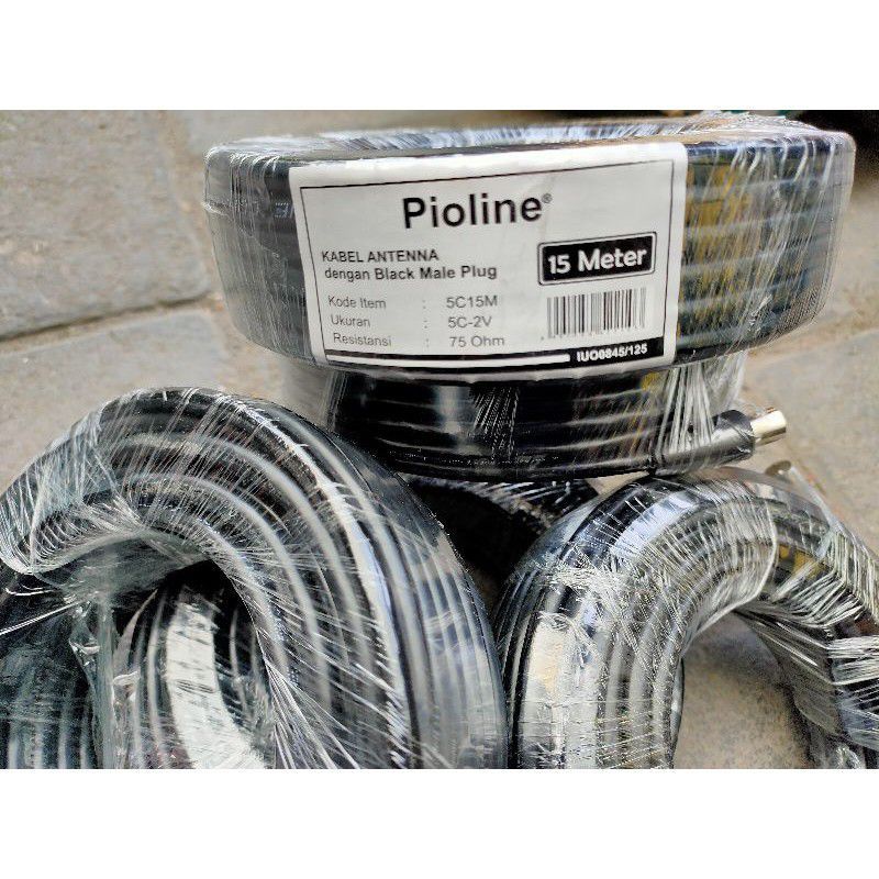 Pioline kabel anten tv 5c coaxcial RG6 Meteran Tembaga Kualitas 15 m 20 m kabel pioline