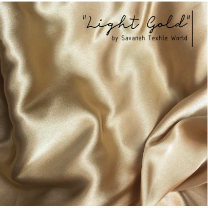 1/2 meter Kain Satin Silk Maxmara/ Sateen Sutra PREMIUM luxury-Light gold
