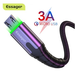 Essager Kabel Data/Charger Micro Usb Dengan Led Untuk Samsung Xiaomi Oppo Vivo Android