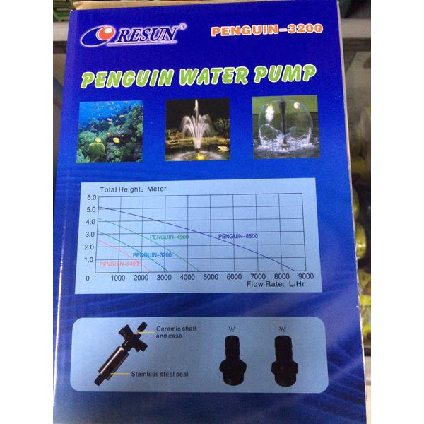 Pompa Air Aquarium Resun Penguin 3200 / Pompa Air Kolam Resun Penguin 3200