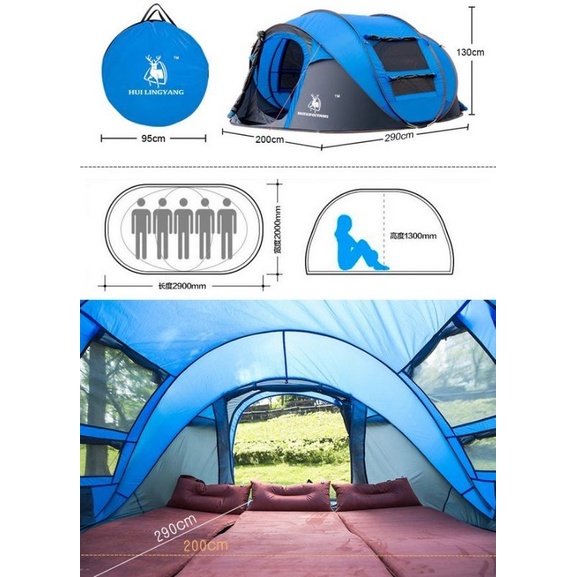 Hui lingyang Tenda Lipat Windproof  Waterproof  Tenda Camping-S-T414