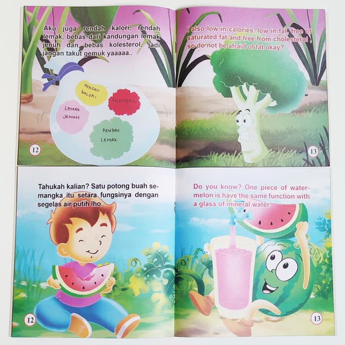 Buku Cerita Anak Bergambar Seri Buah Dan Sayur Bilingual Full Colour Murah Meriah Shopee Indonesia