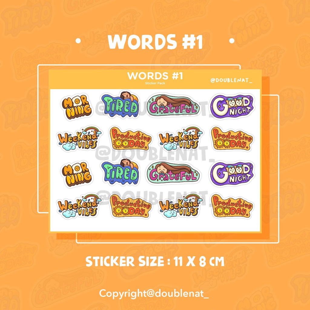 

DoubleNat Words #1 Sticker - Kata Quotes Planner Journal