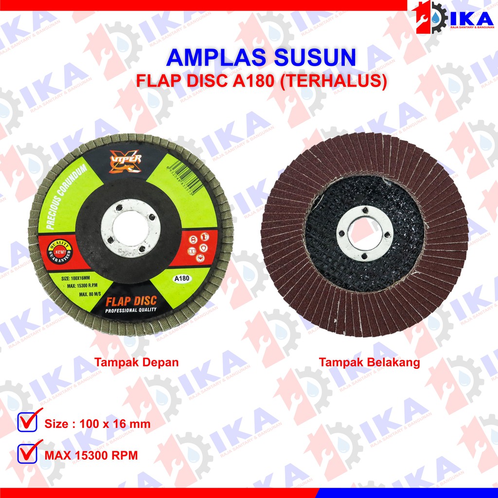 Amplas Susun 4&quot; / FLAP DISC 100x16mm Gerinda Amplas Susun 4inch Amplas Susun 4&quot; / FLAP DISC 100x16mm Grid 40-400 Mata Batu Gerinda atau Grinda Kertas Amplas Susun Bulat