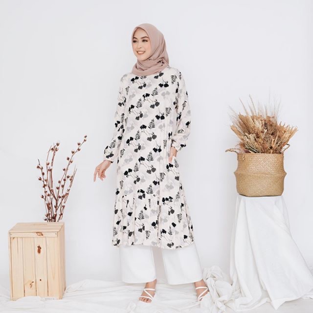Maribu Daily Tunik “ATHAYA CREAM FLORAL”