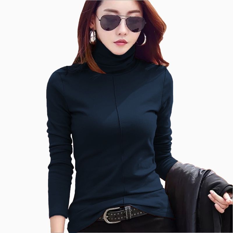 Kaos Leher Tinggi Gaya Korea wanita model terbaru - fashion Munhee