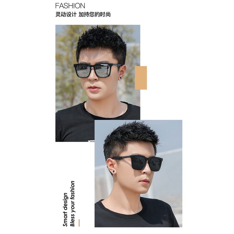 RRNS 050 Kacamata Kotak Hitam Korean Fashion Sunglassess Wanita/Pria unisex