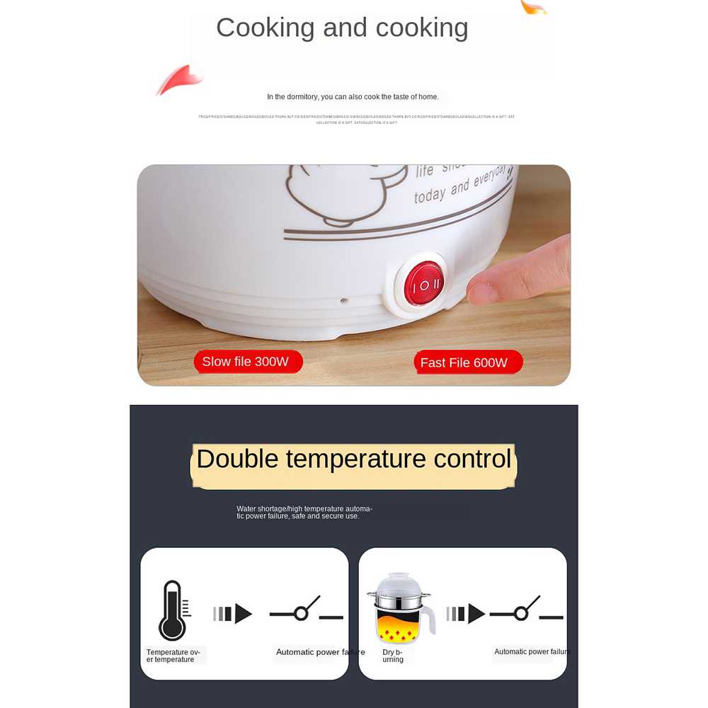 TD-AI02 Kennen Panci Listrik Cooker Non-stick Double Layer 600W - YS-18D