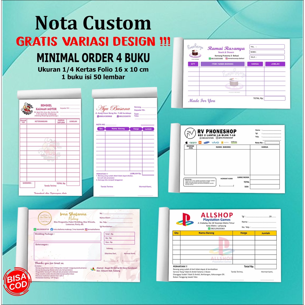 

NOTA TOKO FULL COLR FREE DESIGN / NOTA OLSHOP / NOTA OLSHOP CUSTUM