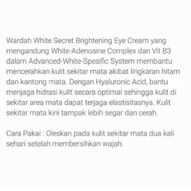 WARDAH White | Crystal Secret Brightening Eye Dark Circle Corrector Cream