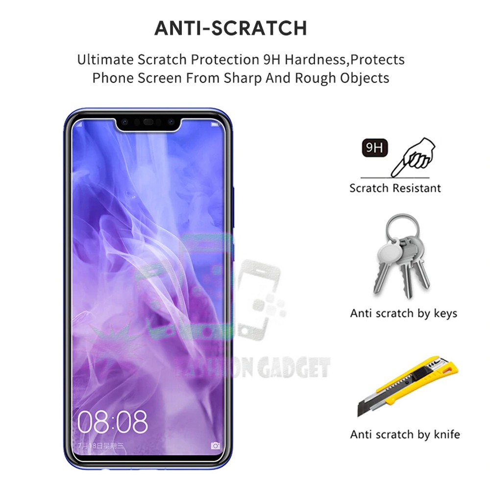 Tempered Glass Huawei Nova 3i Full Screen White Anti Gores Kaca Screen Protector Screen Guard Pelindung Layar - Putih